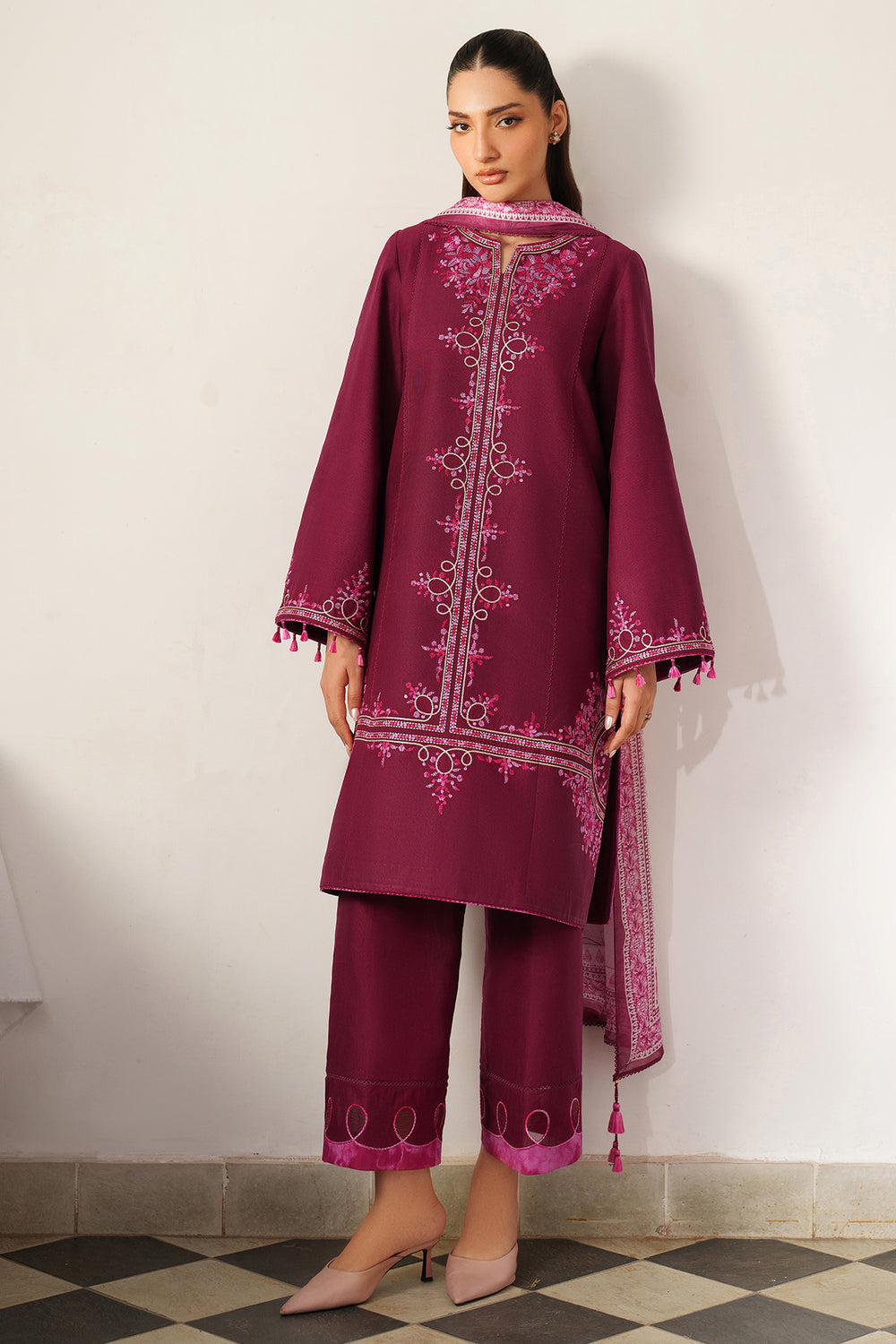 Embroidered 3PC Suit – Premium Festive Collection AJS-110 HB