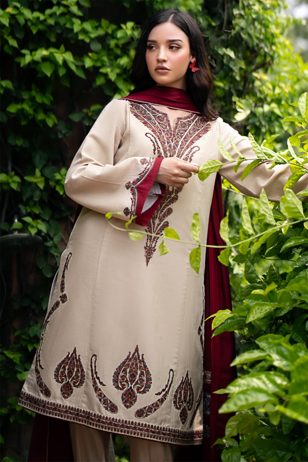 Embroidered 3PC Suit – Premium Festive Collection AJS-116 HB
