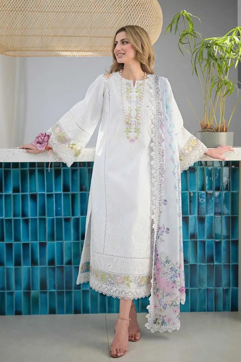 Embroidered 3PC Suit – Premium Festive Collection AJS-117 HB