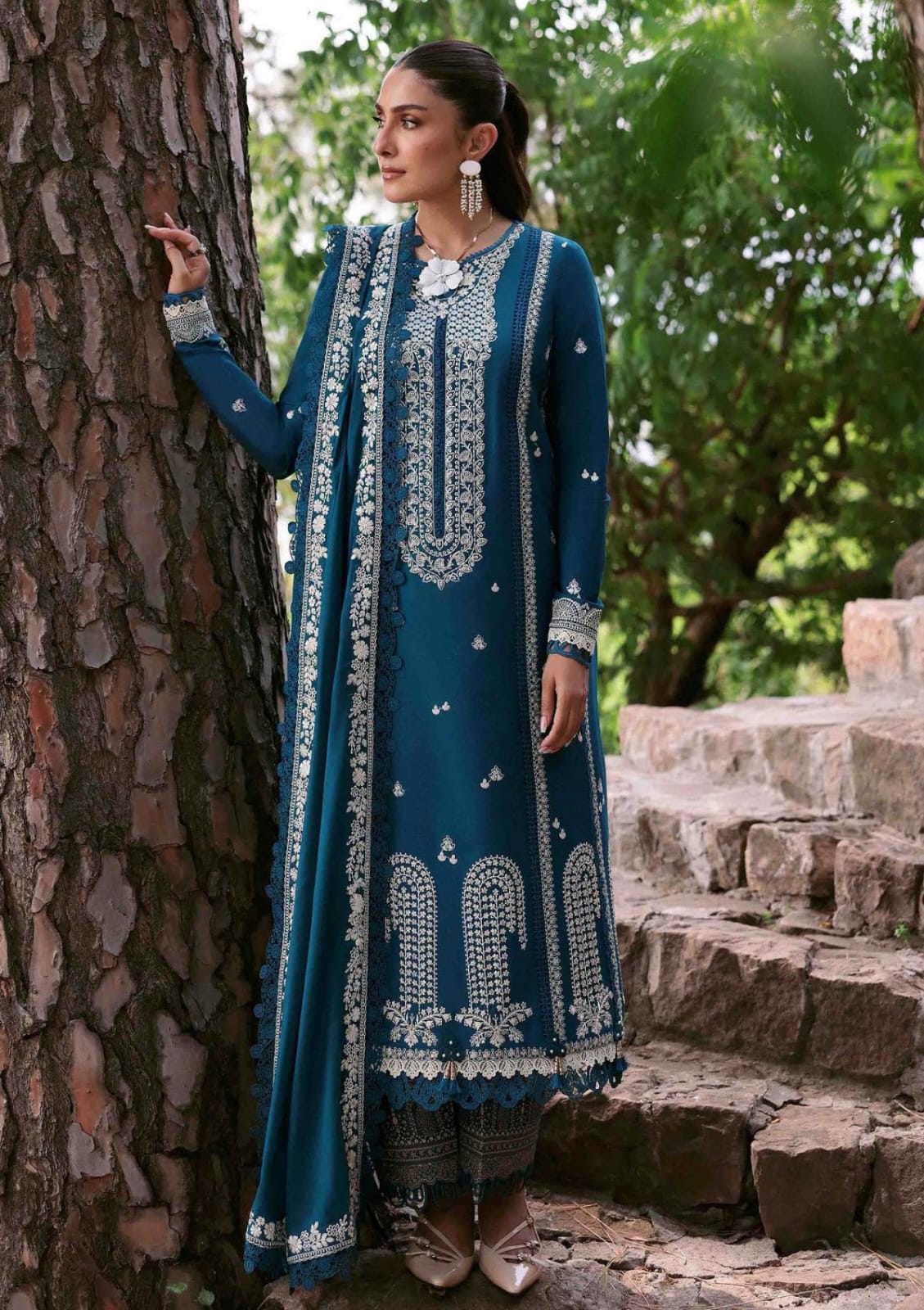 Embroidered 3PC Suit – Premium Festive Collection AJS-119 HB