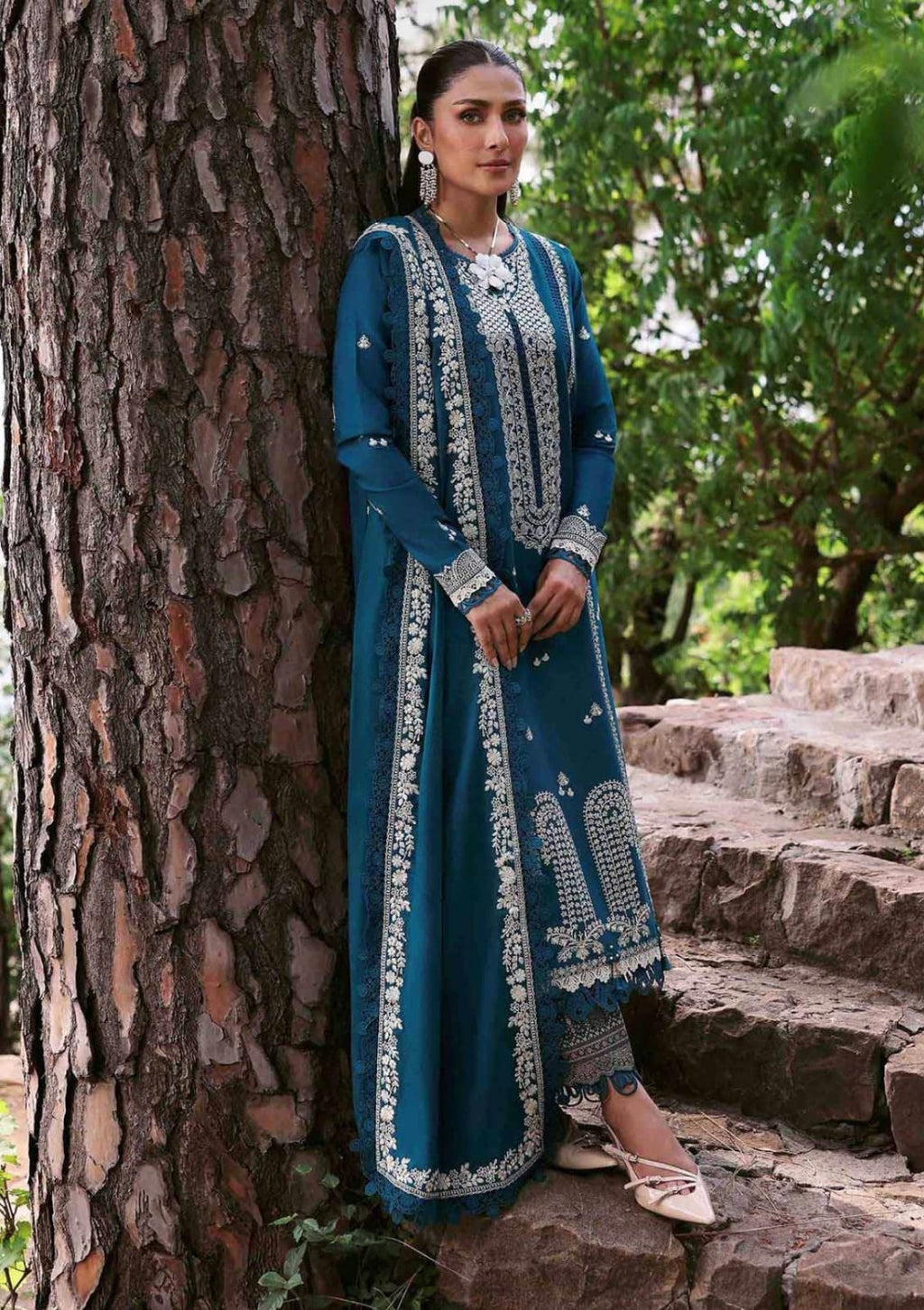 Embroidered 3PC Suit – Premium Festive Collection AJS-119 HB