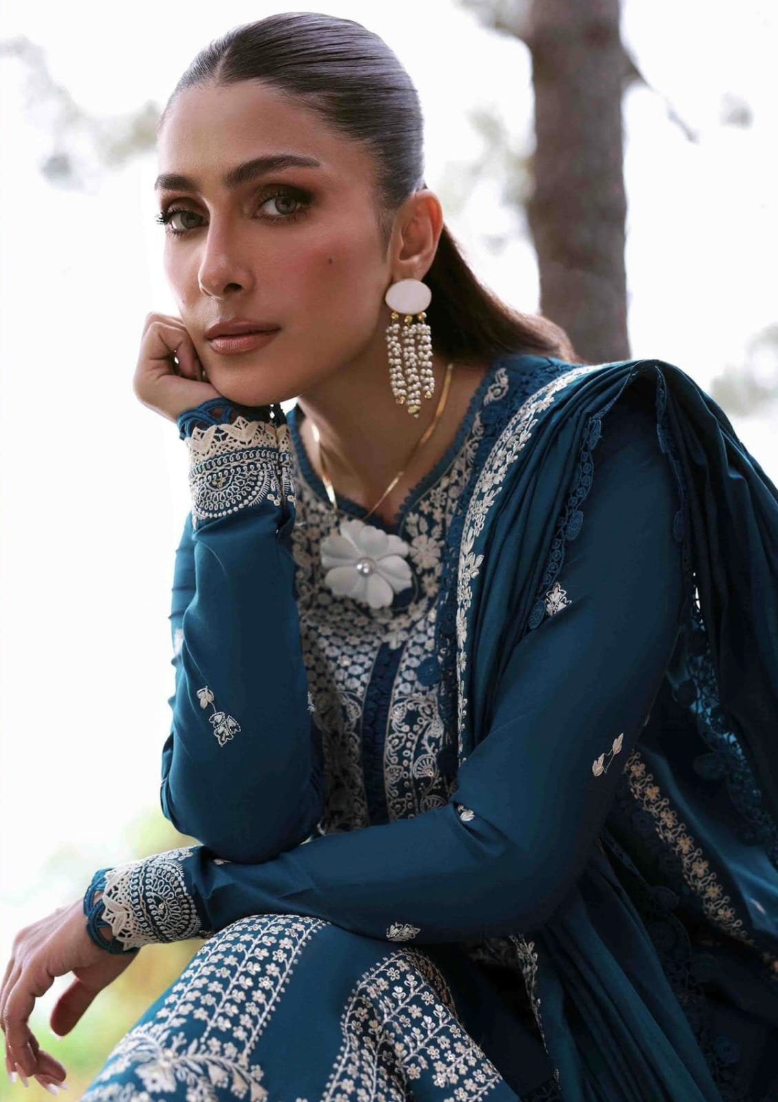Embroidered 3PC Suit – Premium Festive Collection AJS-119 HB