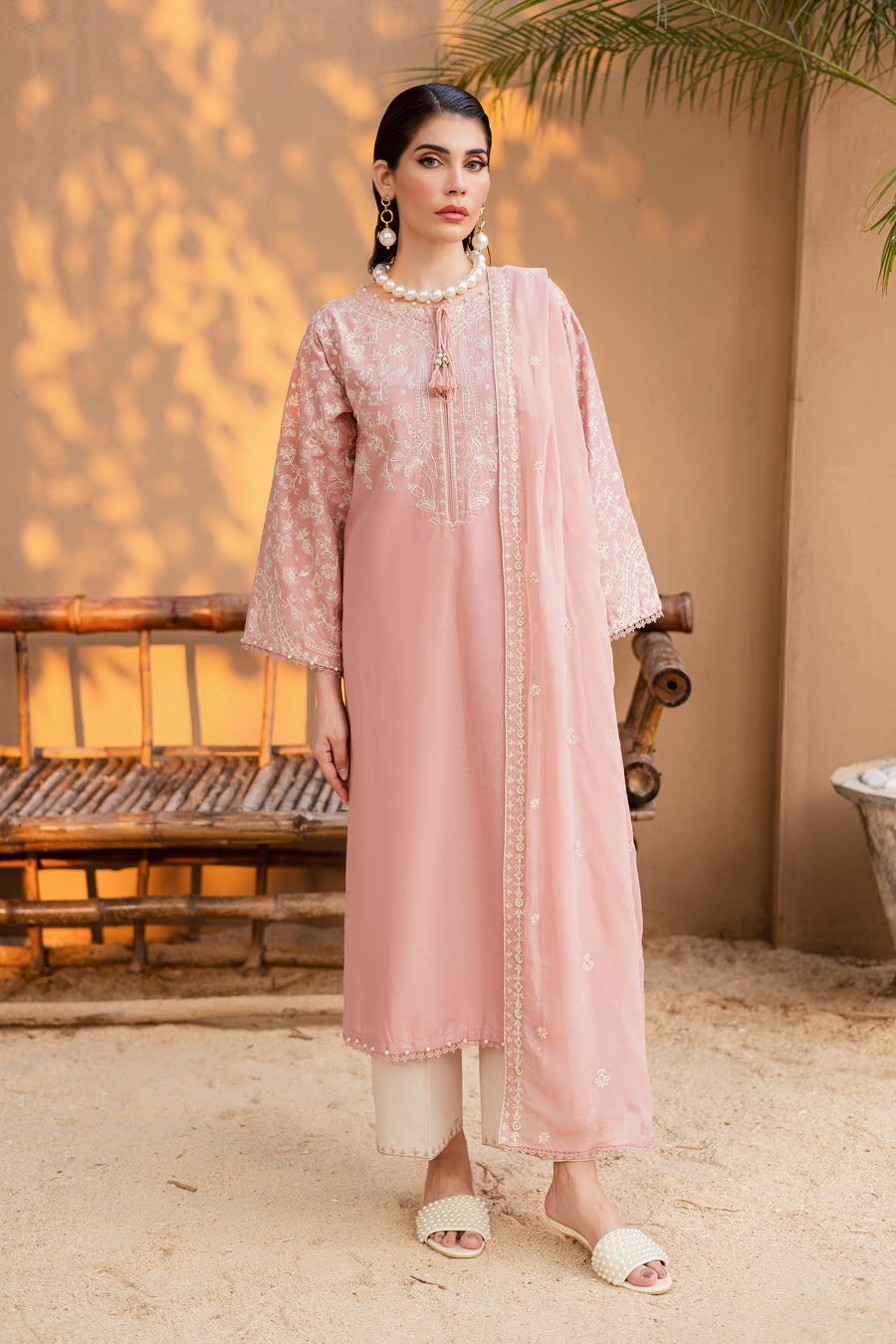 Embroidered 3PC Suit – Premium Festive Collection AJS-120 HB