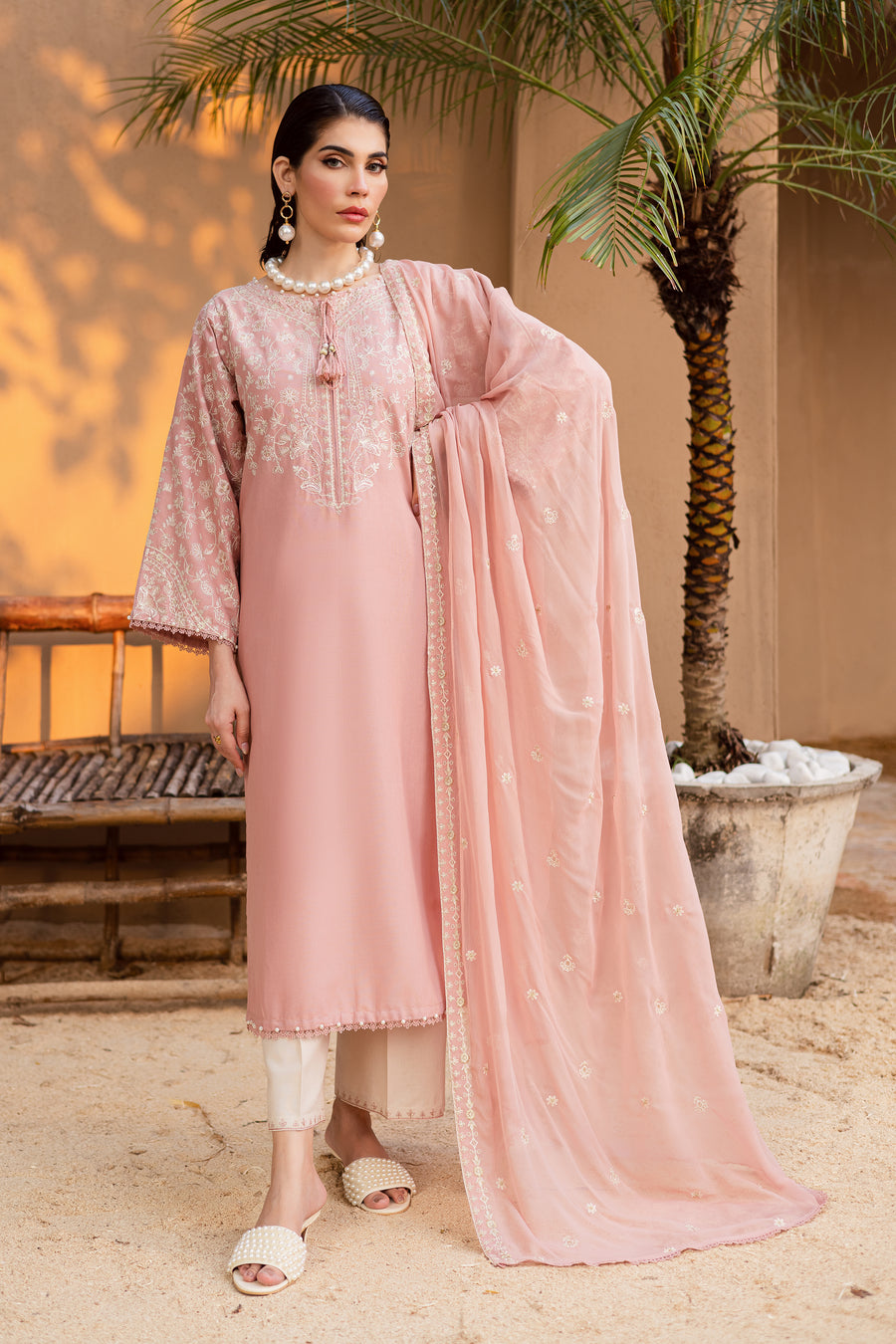 Embroidered 3PC Suit – Premium Festive Collection AJS-120 HB