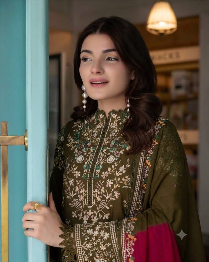 Embroidered 3PC Suit – Premium Festive Collection AJS-121 HB