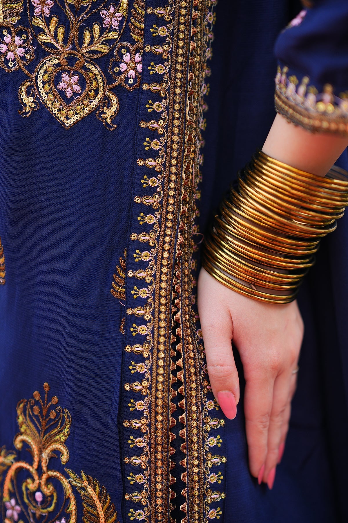 Navy Blue Embroidered 3PC Suit – Premium Festive Collection AJS-1029