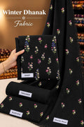 Indian Booti Dhanak Embroidered 3-Piece Un-Stiched (Black)
