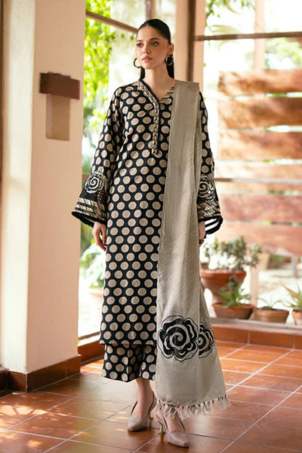3PC LAWN PRINTED SHIRT WITH VOILE PRINTED DUAPTTA - 4016