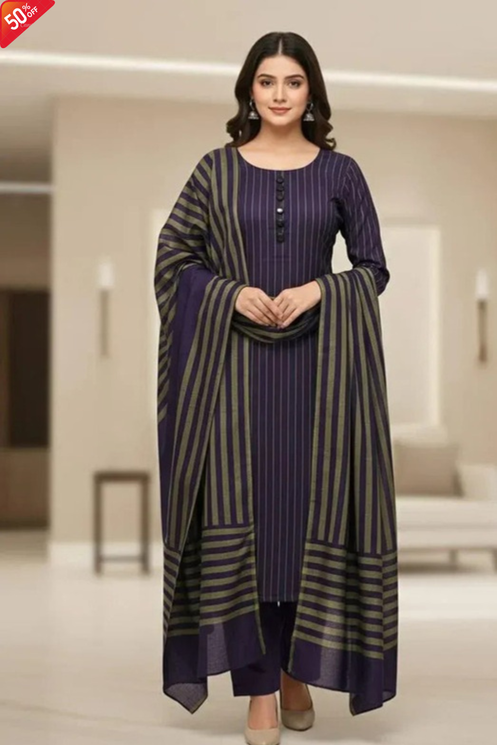 WINTER MARINA 3PC SUIT – Premium Striped Susi Winter Collection 2026
