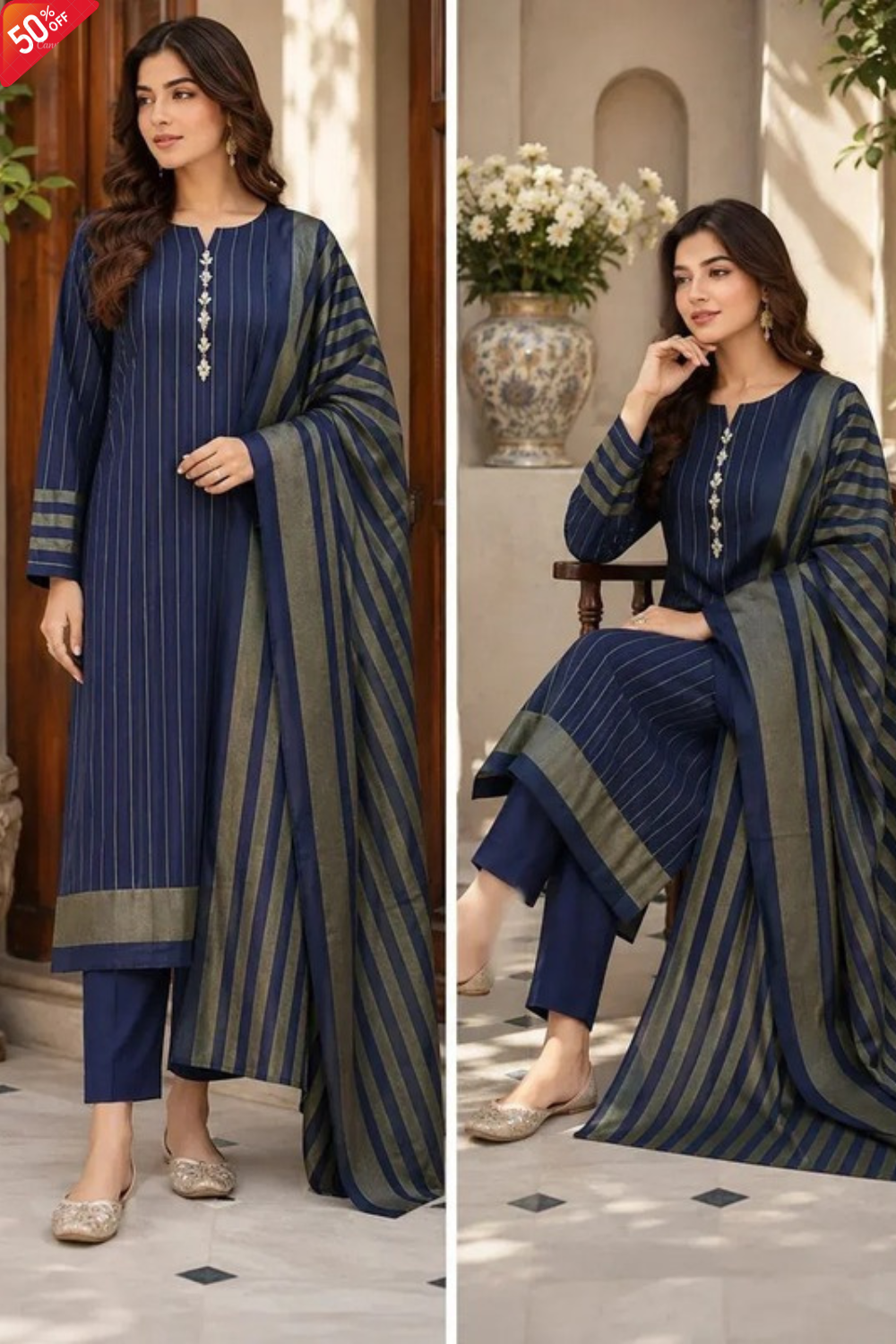 WINTER MARINA 3PC SUIT – Premium Striped Susi Winter Collection 2026
