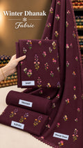 Indian Booti Dhanak Embroidered 3-Piece Un-Stiched (Mahroon)