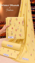 Indian Booti Dhanak Embroidered 3-Piece Un-Stiched (Yellow)