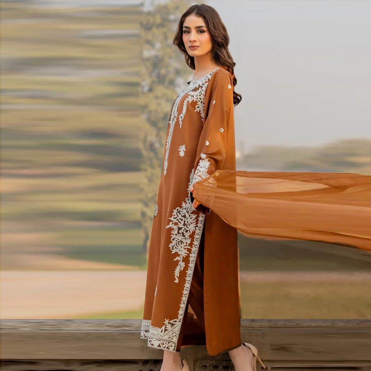 DHANAK EMB 3PC SUIT BH -0010036